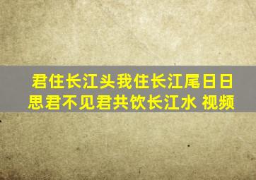 君住长江头我住长江尾日日思君不见君共饮长江水 视频